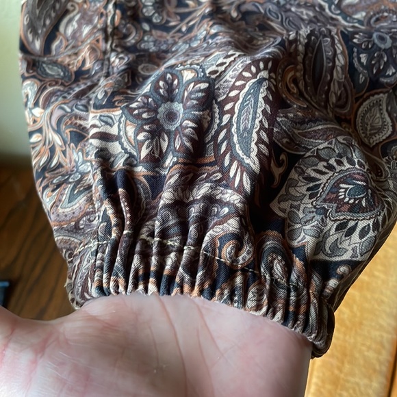 Vintage high waist paisley print jogger trousers with pockets - Picture 3 of 7